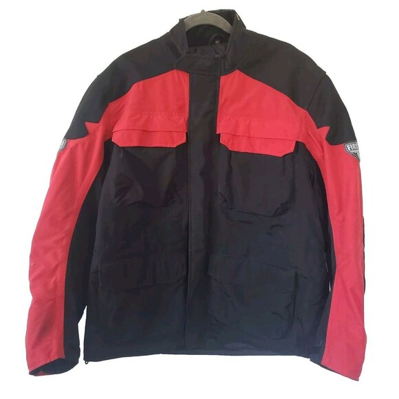 First Gear First Gear Hypertext Mens Padded Motorcycle Jacket XL Black Red USA - Picture 1 of 13